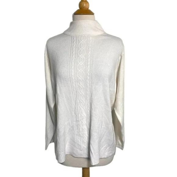 Dressbarn 14/16‎ plus-size ivory mock turtleneck neck sweater - Picture 1 of 4